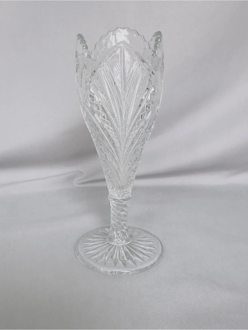 Vintage Bryce Higbee Palm Leaf Clear Glass 8.5